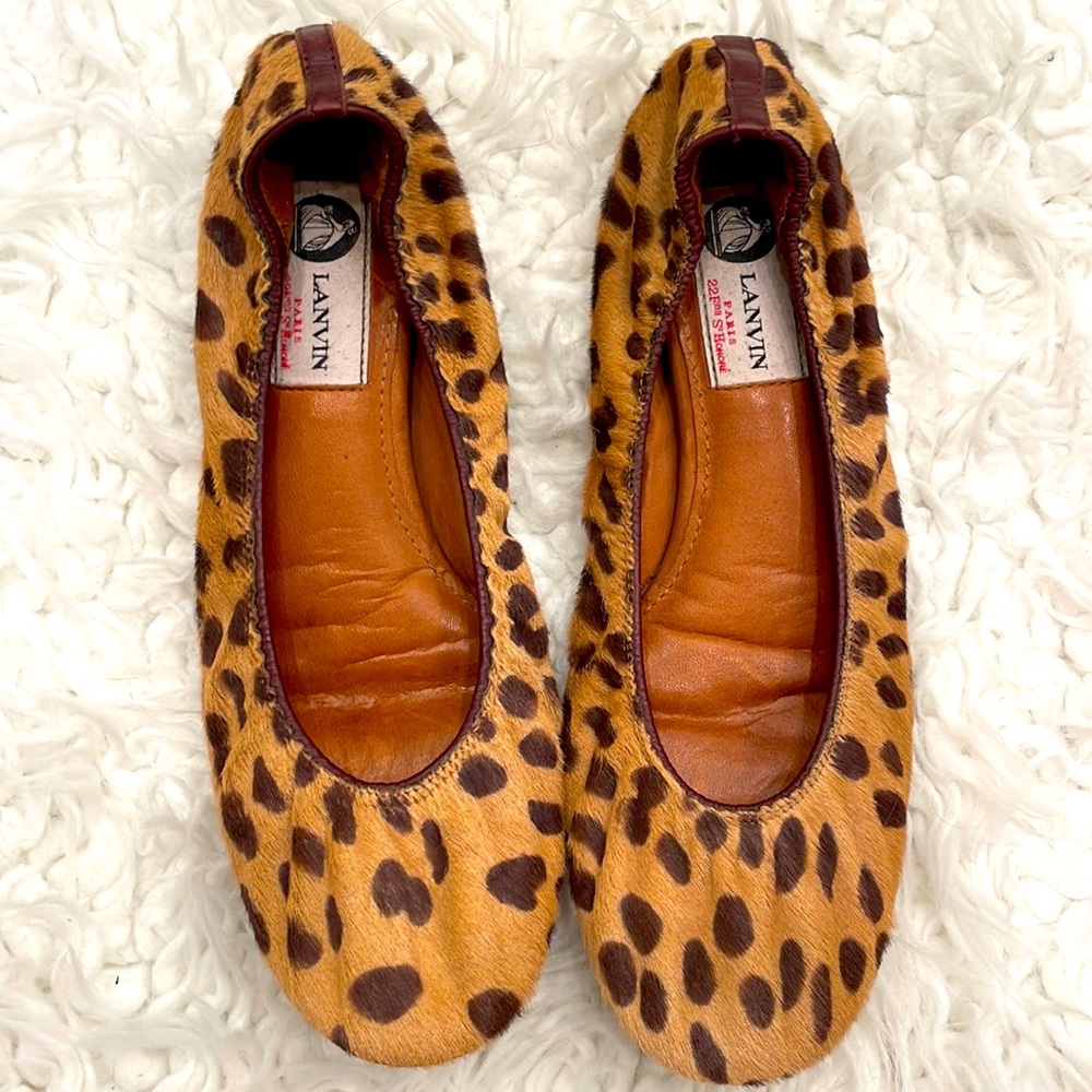 Lanvin animal print flats